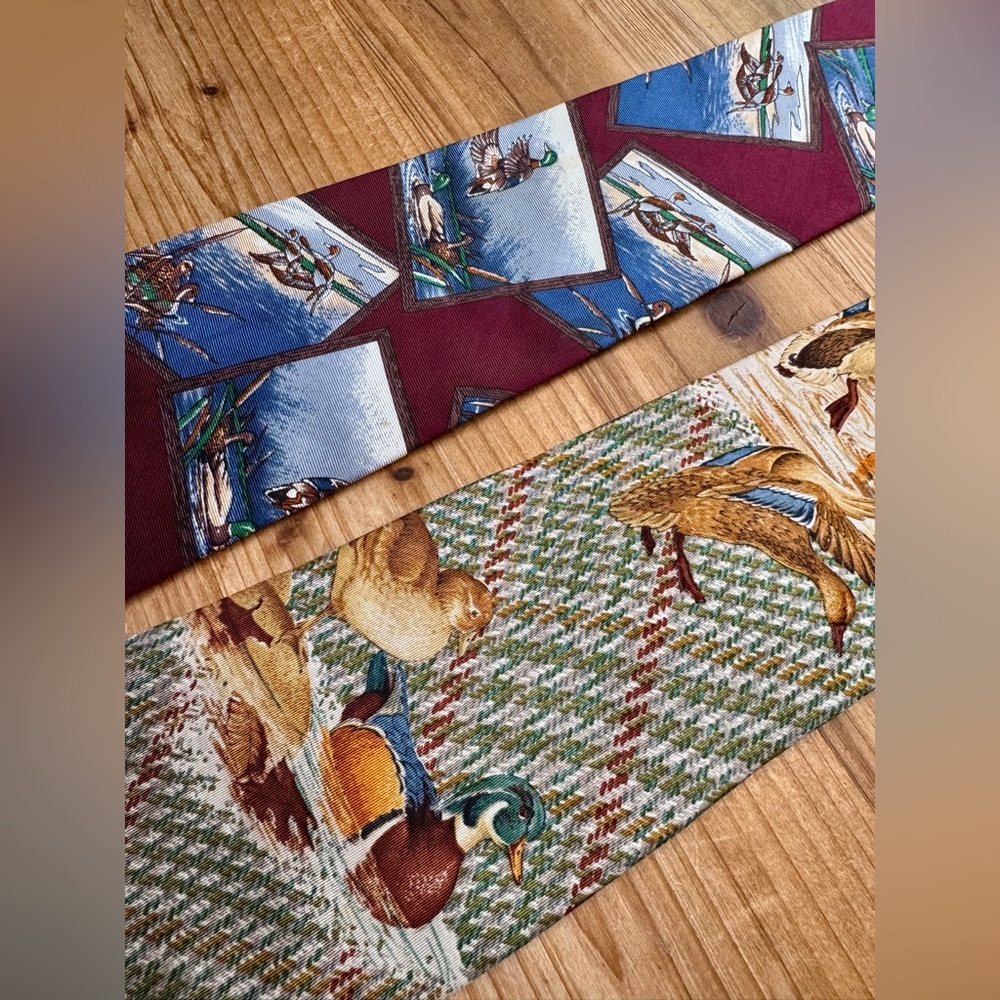 Silk 2 Piece Duck Hunting Neckties Ties - Picture 2 of 9
